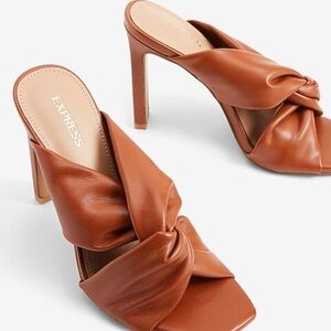 Express Twisted Square Toe Heeled Sandals Size 9.5